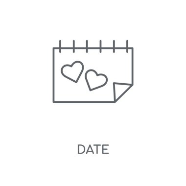 Güncel doğrusal değil simgesi. Tarihi kavramı kontur sembolü tasarım. İnce grafik öğeleri illüstrasyon, beyaz bir arka plan, eps 10 anahat desen vektör.
