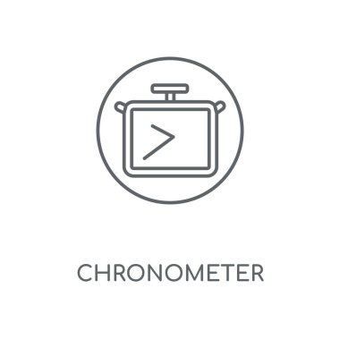 Chronometre doğrusal simgesi. Chronometre kavramı kontur sembolü tasarım. İnce grafik öğeleri illüstrasyon, beyaz bir arka plan, eps 10 anahat desen vektör.