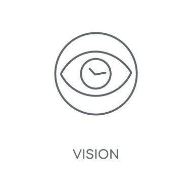 Vizyon doğrusal simgesi. Vizyon kavramı kontur sembolü tasarım. İnce grafik öğeleri illüstrasyon, beyaz bir arka plan, eps 10 anahat desen vektör.