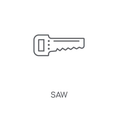 Doğrusal simgesi gördüm. Kavramı kontur sembolü tasarım gördüm. İnce grafik öğeleri illüstrasyon, beyaz bir arka plan, eps 10 anahat desen vektör.