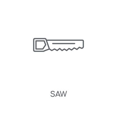 Doğrusal simgesi gördüm. Kavramı kontur sembolü tasarım gördüm. İnce grafik öğeleri illüstrasyon, beyaz bir arka plan, eps 10 anahat desen vektör.