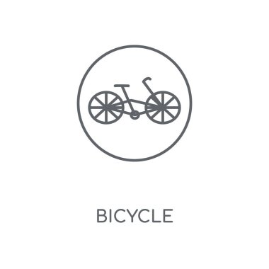 Bisiklet doğrusal simgesi. Bisiklet kavramı kontur sembolü tasarım. İnce grafik öğeleri illüstrasyon, beyaz bir arka plan, eps 10 anahat desen vektör.