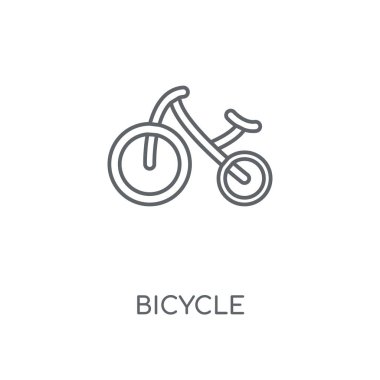 Bisiklet doğrusal simgesi. Bisiklet kavramı kontur sembolü tasarım. İnce grafik öğeleri illüstrasyon, beyaz bir arka plan, eps 10 anahat desen vektör.