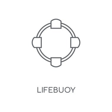 Lifebuoy doğrusal simgesi. Lifebuoy kavramı kontur sembolü tasarım. İnce grafik öğeleri illüstrasyon, beyaz bir arka plan, eps 10 anahat desen vektör.