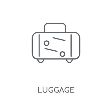 Bagaj doğrusal simgesi. Bagaj kavramı kontur sembolü tasarım. İnce grafik öğeleri illüstrasyon, beyaz bir arka plan, eps 10 anahat desen vektör.