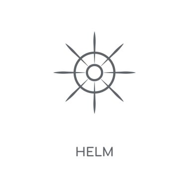 Dümen doğrusal simgesi. Dümen kavramı kontur sembolü tasarım. İnce grafik öğeleri illüstrasyon, beyaz bir arka plan, eps 10 anahat desen vektör.