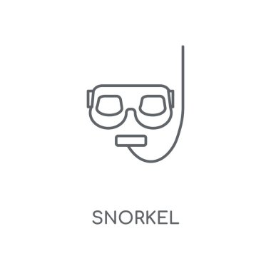 Şnorkel doğrusal simgesi. Şnorkel kavramı kontur sembolü tasarım. İnce grafik öğeleri illüstrasyon, beyaz bir arka plan, eps 10 anahat desen vektör.
