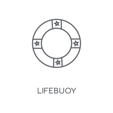 Lifebuoy doğrusal simgesi. Lifebuoy kavramı kontur sembolü tasarım. İnce grafik öğeleri illüstrasyon, beyaz bir arka plan, eps 10 anahat desen vektör.