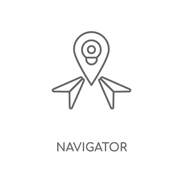 Icono Lineal Del Navegador Diseño Símbolo Trazo Concepto Navegador Elementos — Vector de stock