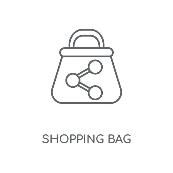Shopping Väska Linjär Ikonen Shopping Väska Konceptdesign Stroke Symbol Tunn — Stock vektor