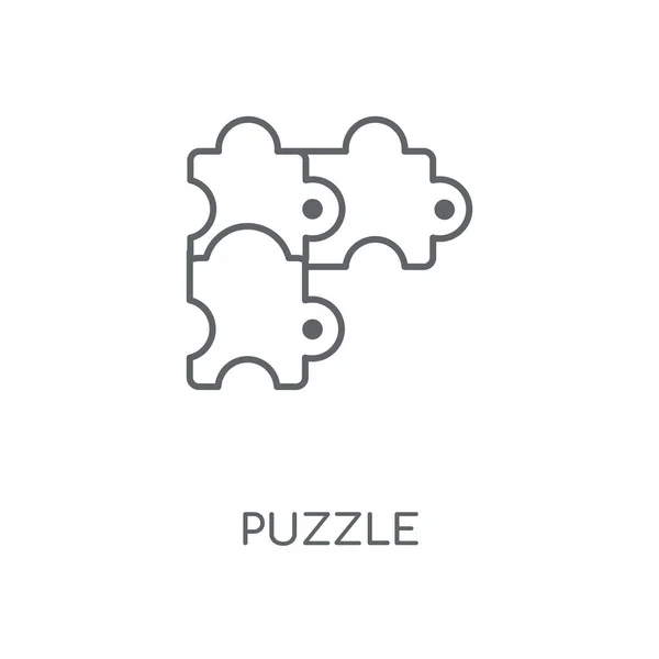 Puzzel Lineaire Pictogram Puzzel Conceptontwerp Beroerte Symbool Dunne Grafische Elementen — Stockvector