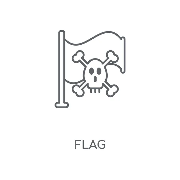 Γραμμική Εικονίδιο Σημαίας Σημαία Προμελέτη Σύμβολο Κτυπήματος Λεπτή Στοιχεία Γραφικών — Διανυσματικό Αρχείο