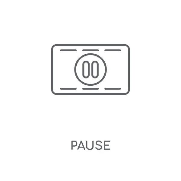 Pause Linear Icon Pause Concept Stroke Symbol Design Thin Graphic — Stock Vector