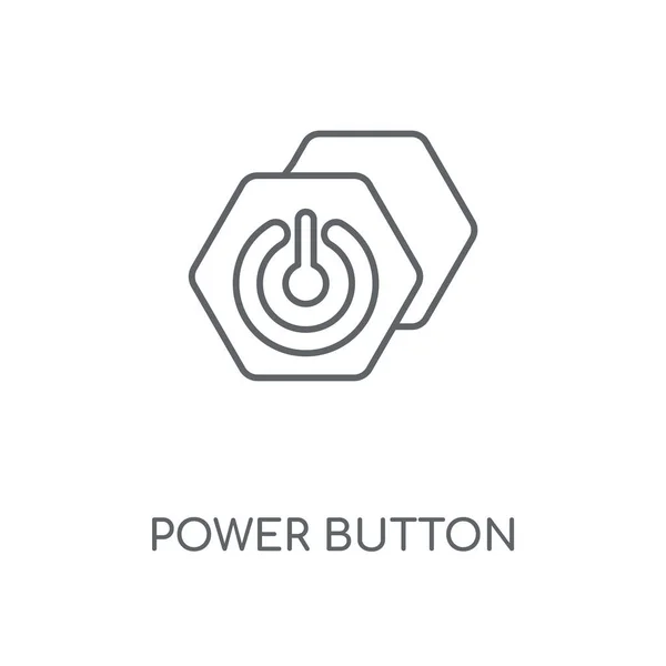 電源ボタン線形アイコン 電源ボタン コンセプト ストローク シンボル デザイン 薄いグラフィック要素ベクトル イラスト 白い背景 Eps — ストックベクタ