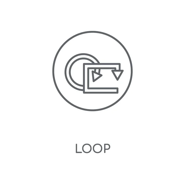 Ícone Linear Loop Design Símbolo Curso Conceito Loop Elementos Gráficos — Vetor de Stock
