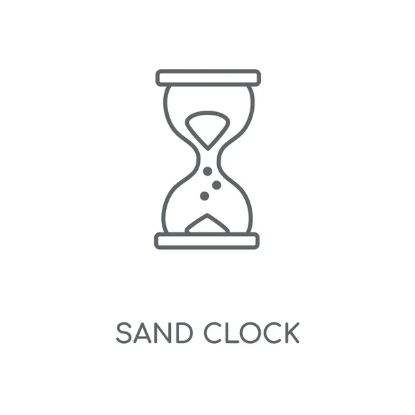 Horloge Sable Icône Linéaire Concept Horloge Sable Conception Symbole Course — Image vectorielle