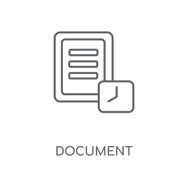 文档线性图标 文档概念笔画符号设计 薄的图形元素向量例证 在白色背景上的轮廓样式 Eps — 图库矢量图片