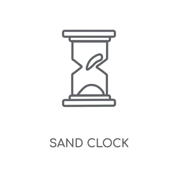 Horloge Sable Icône Linéaire Concept Horloge Sable Conception Symbole Course — Image vectorielle