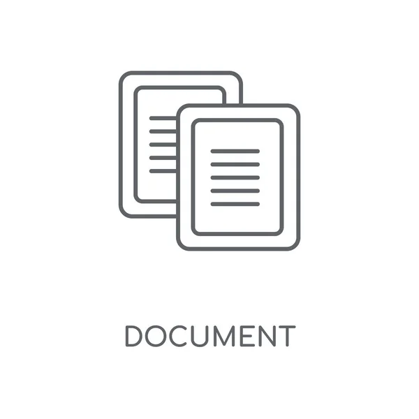 Documento Icono Lineal Diseño Símbolo Carrera Concepto Documento Elementos Gráficos — Vector de stock