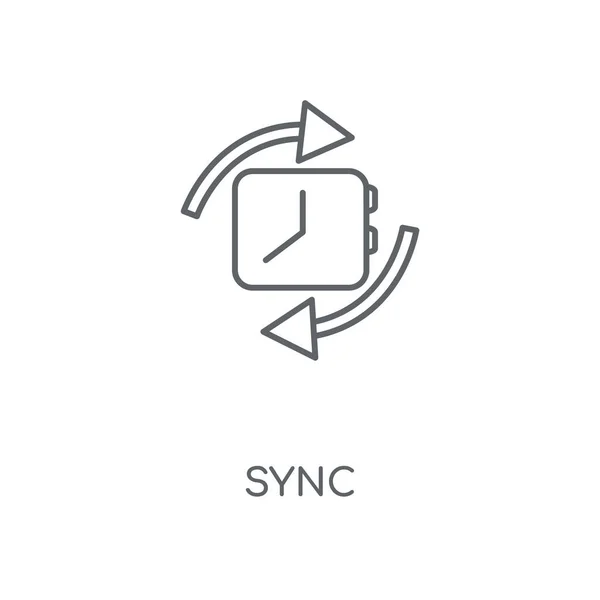 Ícone Linear Sincronização Sincronizar Design Símbolo Curso Conceito Elementos Gráficos — Vetor de Stock