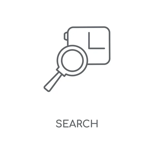 Liniowy Ikonę Wyszukiwania Szukaj Koncepcja Symbol Obrysu Cienkich Elementów Graficznych — Wektor stockowy