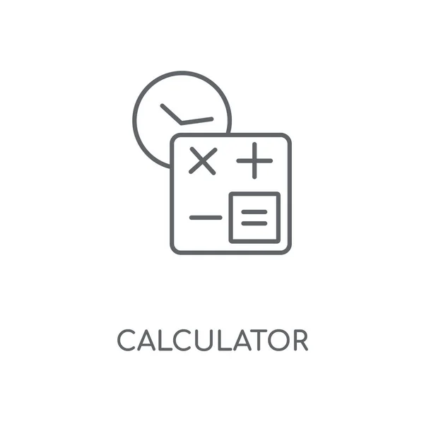 Ícone Linear Calculadora Design Símbolo Curso Conceito Calculadora Elementos Gráficos —  Vetores de Stock