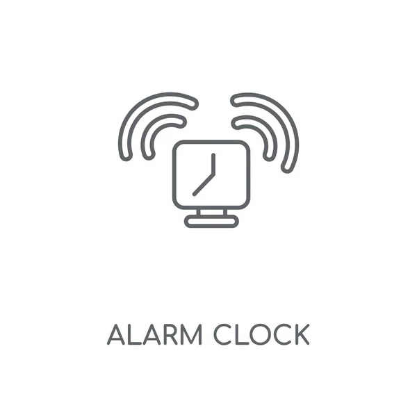 Icono Lineal Reloj Despertador Alarma Reloj Concepto Trazo Símbolo Diseño — Vector de stock