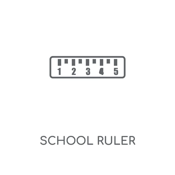 Σχολείο Χάρακα Γραμμική Εικονίδιο Σχολείο Σύμβολο Κτυπήματος Προμελέτη Χάρακα Λεπτή — Διανυσματικό Αρχείο
