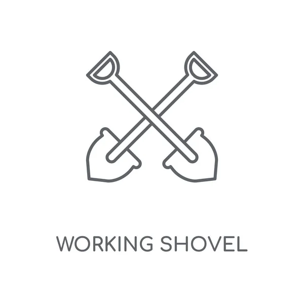 Рабочая Иконка Лопаты Разработка Дизайна Штрихового Символа Концепции Shovel Тонкие — стоковый вектор