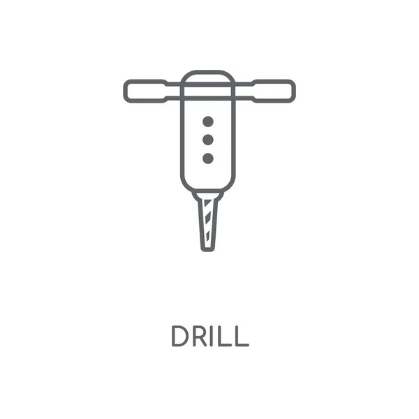 Ícone Linear Broca Design Símbolo Curso Conceito Broca Elementos Gráficos — Vetor de Stock