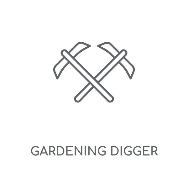 Линейная Иконка Садоводства Digger Садоводство Digger Концепция Штрих Символ Дизайн — стоковый вектор