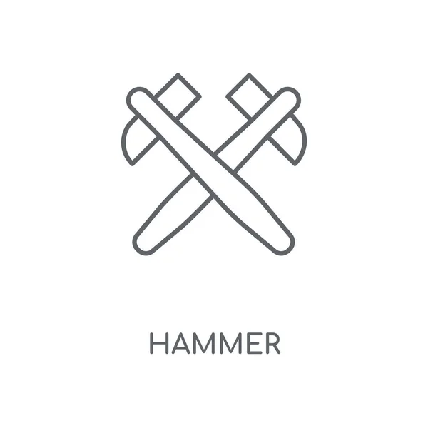 Hammer Linear Icon Hammer Concept Stroke Symbol Design Thin Graphic — Stock Vector