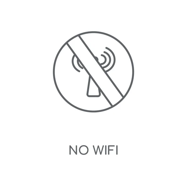 ないの Wifi の線形アイコン Wifi 概念ストローク シンボル デザインはありません 薄いグラフィック要素ベクトル イラスト 白い背景 — ストックベクタ
