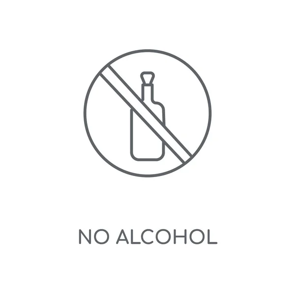 Ніякої Лінійної Піктограми Алкоголю Ніякого Дизайну Символів Алкогольного Інсульту Тонкі — стоковий вектор