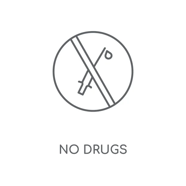 Nincs Kábítószer Lineáris Ikon Nem Kábítószerek Stroke Szimbólum Koncepcióterv Vékony — Stock Vector