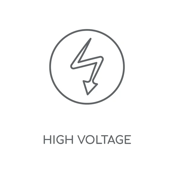 High Voltage Linear Icon High Voltage Concept Stroke Symbol Design — Stock Vector