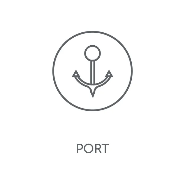 Ikona Liniowej Portu Port Koncepcja Symbol Obrysu Cienkich Elementów Graficznych — Wektor stockowy