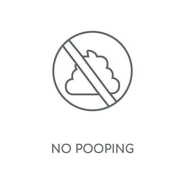 Geen Pooping Lineaire Pictogram Geen Pooping Beroerte Symbool Conceptontwerp Dunne — Stockvector