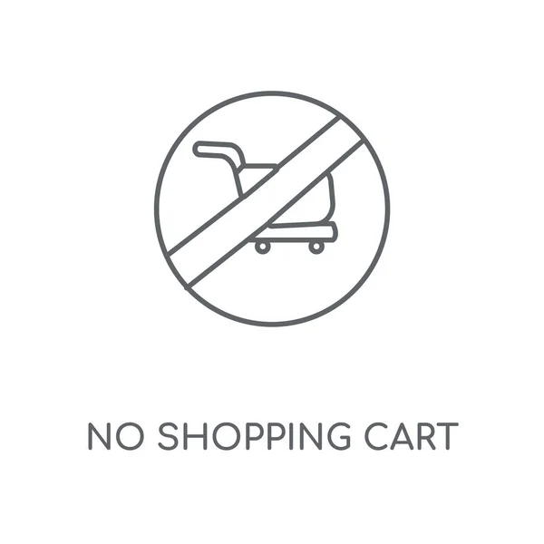 Pas Icône Linéaire Panier Shopping Cart Concept Stroke Symbol Design — Image vectorielle