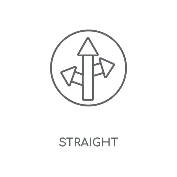 Icono Lineal Recto Diseño Símbolo Trazo Concepto Recto Elementos Gráficos — Vector de stock