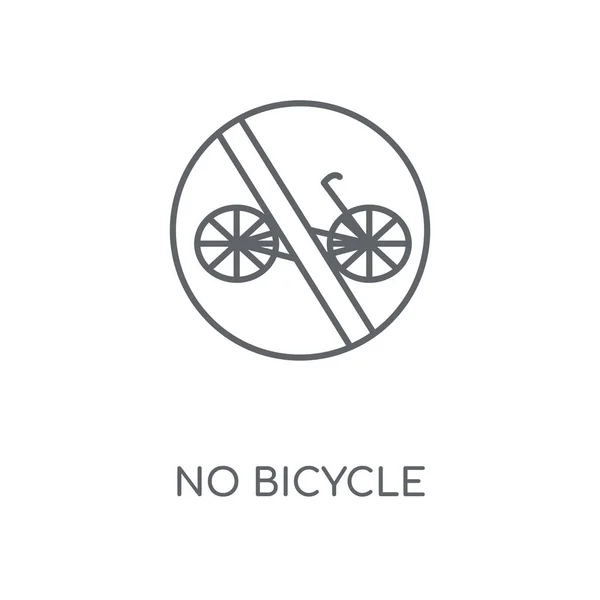Ingen Cykel Linjär Ikon Ingen Cykel Stroke Symbol Konceptdesign Tunn — Stock vektor
