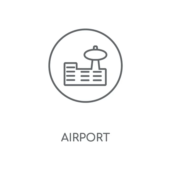 Havaalanı Doğrusal Simgesi Havaalanı Kavramı Kontur Sembolü Tasarım Nce Grafik — Stok Vektör