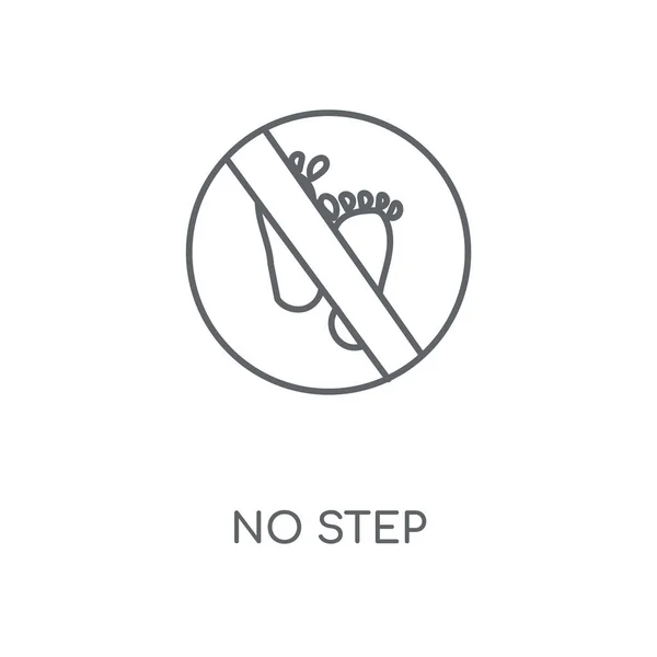 Žádný Krok Lineární Ikona Žádný Krok Koncept Tahu Symbol Design — Stockový vektor