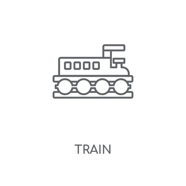 训练线性图标 列车概念行程符号设计 薄的图形元素向量例证 在白色背景上的轮廓样式 Eps — 图库矢量图片