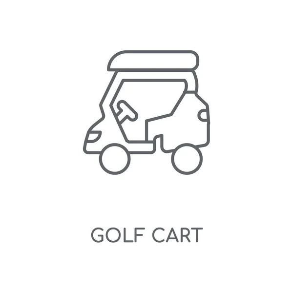 Линейный Значок Гольф Кара Концепт Golf Cart Тонкие Графические Элементы — стоковый вектор