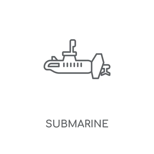 Icono Lineal Submarino Diseño Símbolo Carrera Concepto Submarino Elementos Gráficos — Vector de stock