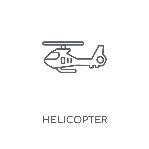 Helicopter linear icon. Helicopter concept stroke symbol design. Thin graphic elements vector illustration, outline pattern on a white background, eps 10.