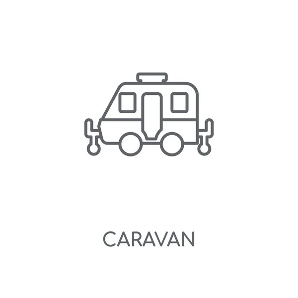 Ícone Linear Caravana Caravana Conceito Design Símbolo Acidente Vascular Cerebral — Vetor de Stock