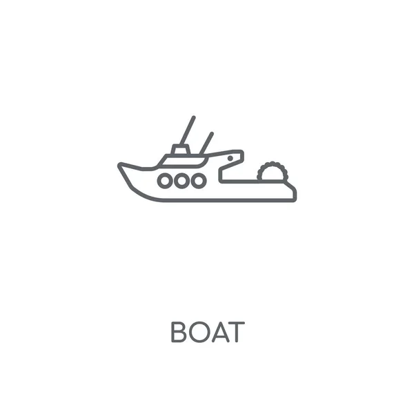 Ikona Liniowej Łodzi Łódź Koncepcja Symbol Obrysu Cienkich Elementów Graficznych — Wektor stockowy