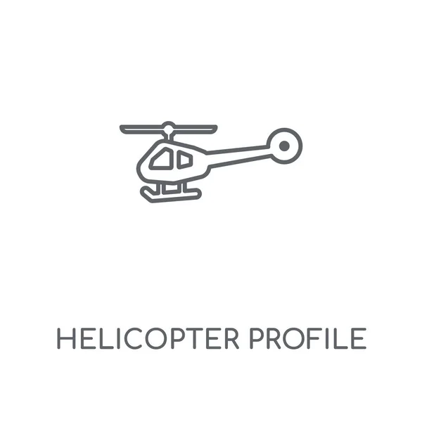 Ελικόπτερο Γραμμική Εικονίδιο Προφίλ Ελικόπτερο Σύμβολο Κτυπήματος Προμελέτη Προφίλ Λεπτή — Διανυσματικό Αρχείο